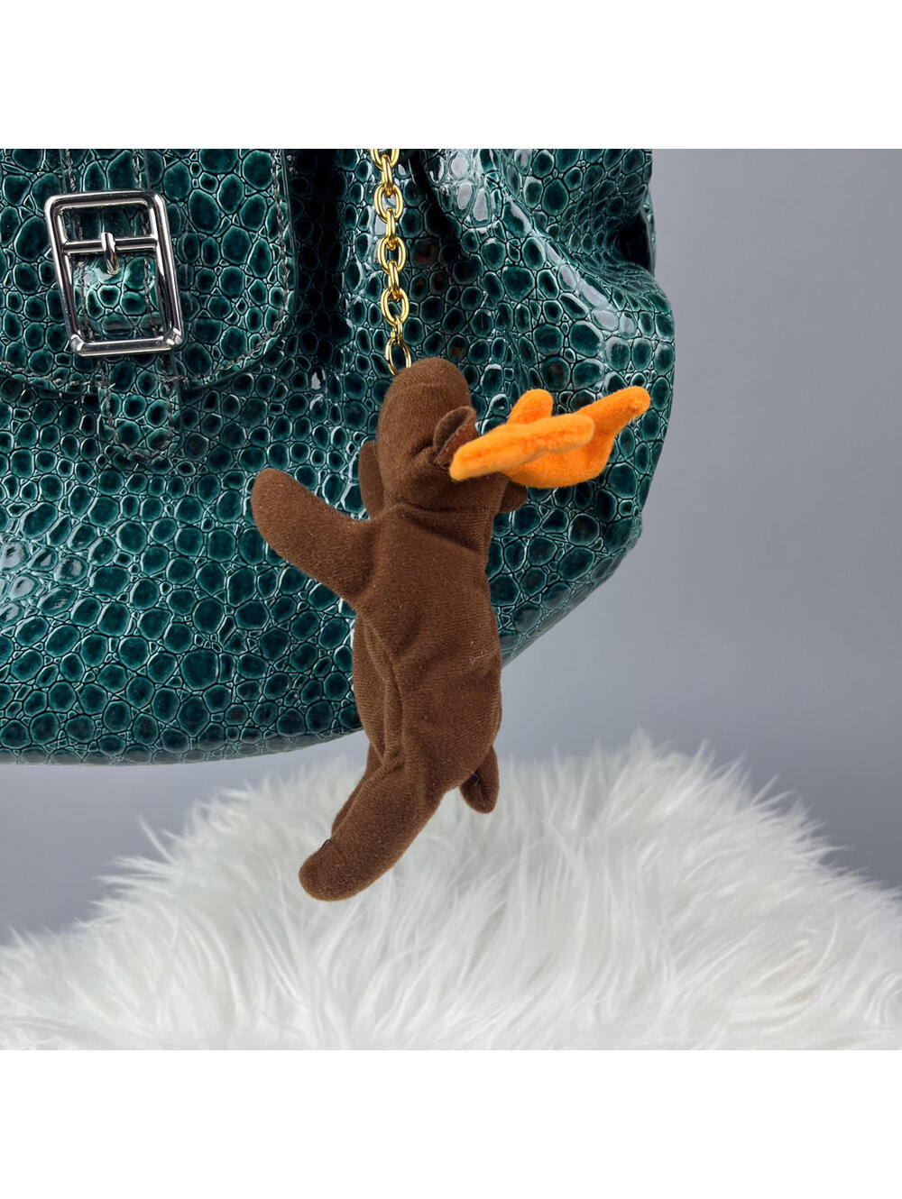 Plush Bag Charm | Upcycled Mini Beanie Baby Moose Keychain